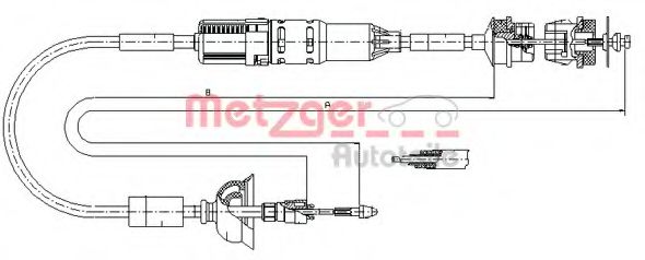 Трос, управление сцеплением METZGER 11.3264