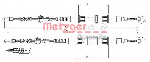Трос, стояночная тормозная система METZGER 11.5854