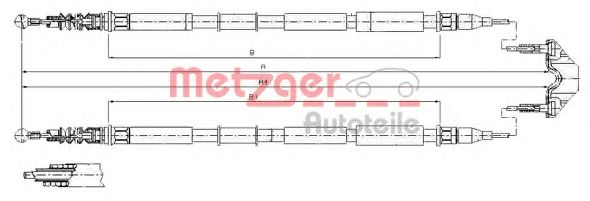 Трос, стояночная тормозная система METZGER 11.5867