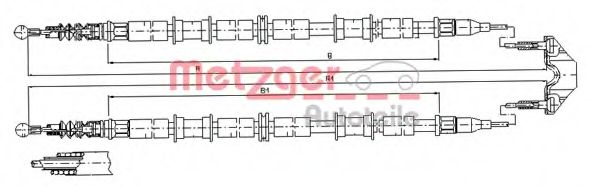 Трос, стояночная тормозная система METZGER 11.5938