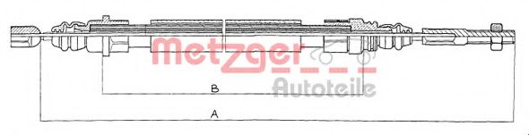 Трос, стояночная тормозная система METZGER 11.608