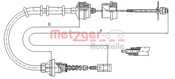 Трос, управление сцеплением METZGER 1172.5