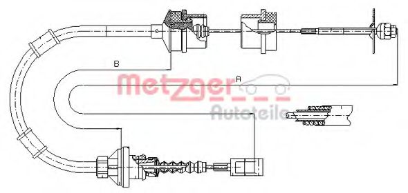 Трос, управление сцеплением METZGER 1172.7