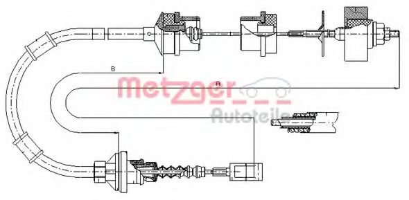 Трос, управление сцеплением METZGER 1172.8