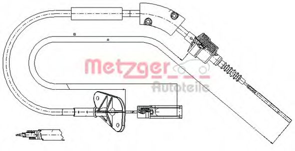 Трос, управление сцеплением METZGER 12.7202