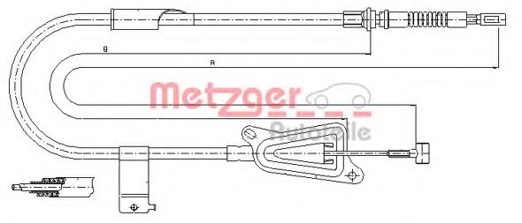 Трос, стояночная тормозная система METZGER 17.0125