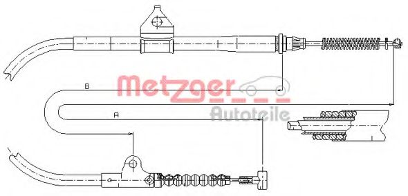 Трос, стояночная тормозная система METZGER 17.0203