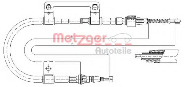 Трос, стояночная тормозная система METZGER 17.0591