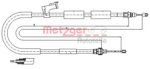 Трос, стояночная тормозная система METZGER 17.0684