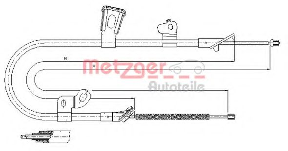 Трос, стояночная тормозная система METZGER 17.1074
