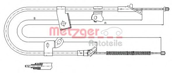 Трос, стояночная тормозная система METZGER 17.1079