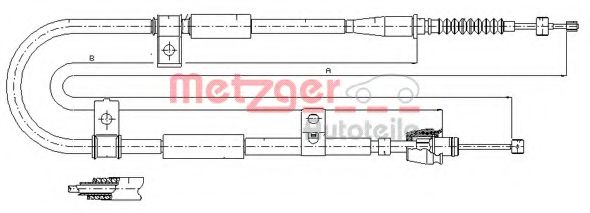 Трос, стояночная тормозная система METZGER 17.2525