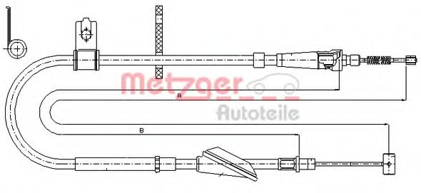 Трос, стояночная тормозная система METZGER 17.5045