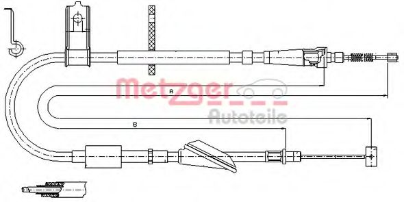 Трос, стояночная тормозная система METZGER 17.5046