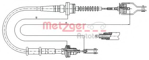 Трос, управление сцеплением METZGER 18.0035