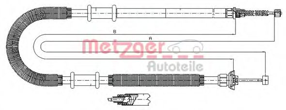 Трос, стояночная тормозная система METZGER 641.10