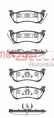 Комплект тормозных колодок, дисковый тормоз METZGER 1170746
