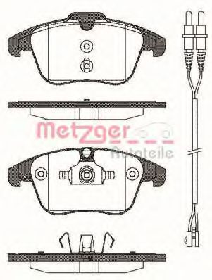Комплект тормозных колодок, дисковый тормоз METZGER 1170773
