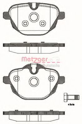 Комплект тормозных колодок, дисковый тормоз METZGER 1170784