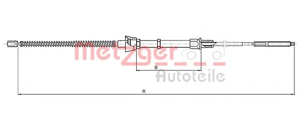 Трос, стояночная тормозная система METZGER 10.7136