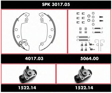 Комплект тормозов, барабанный тормозной механизм ROADHOUSE SPK 3017.05