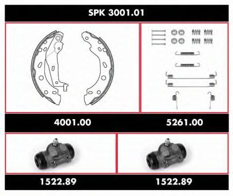 Комплект тормозов, барабанный тормозной механизм REMSA SPK 3001.01