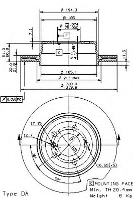 Тормозной диск BRECO BV 8551