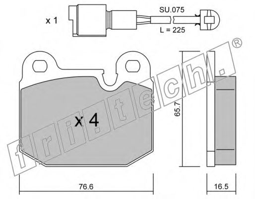 Комплект тормозных колодок, дисковый тормоз fri.tech. 20588
