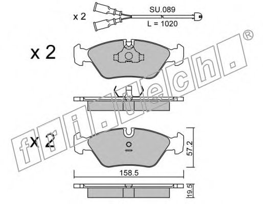 Комплект тормозных колодок, дисковый тормоз fri.tech. 093.1W