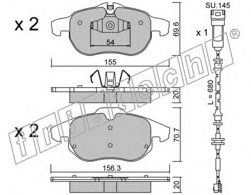 Комплект тормозных колодок, дисковый тормоз fri.tech. 23403