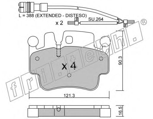 Комплект тормозных колодок, дисковый тормоз fri.tech. 673.1W