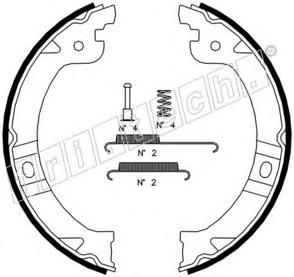 Комплект тормозных колодок, стояночная тормозная система fri.tech. 1023.002K