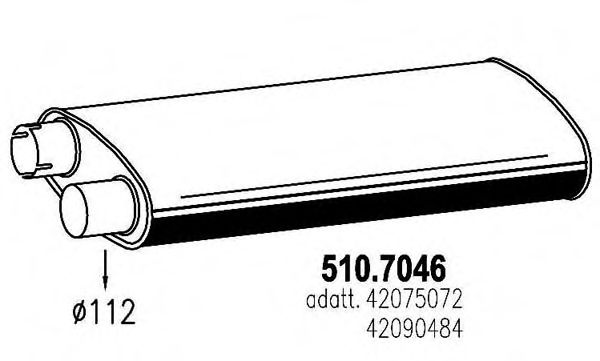 Средний / конечный глушитель ОГ ASSO 510.7046