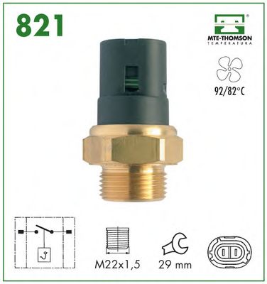Термовыключатель, вентилятор радиатора MTE-THOMSON 821