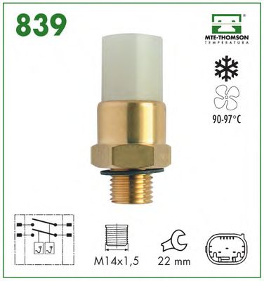 Термовыключатель, вентилятор радиатора MTE-THOMSON 839