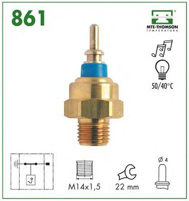 термовыключатель, сигнальная лампа охлаждающей жидкости MTE-THOMSON 861
