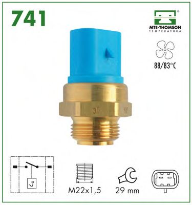 Термовыключатель, вентилятор радиатора MTE-THOMSON 741