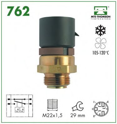Термовыключатель, вентилятор радиатора MTE-THOMSON 762