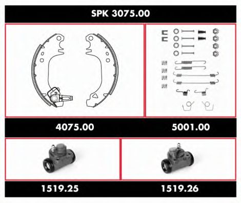 Комплект тормозов, барабанный тормозной механизм WOKING SPK 3075.00