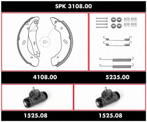 Комплект тормозов, барабанный тормозной механизм WOKING SPK 3108.00