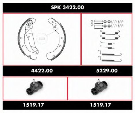 Комплект тормозов, барабанный тормозной механизм WOKING SPK 3422.00