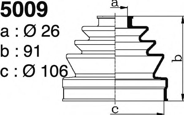 Комплект пылника, приводной вал DEPA 5009