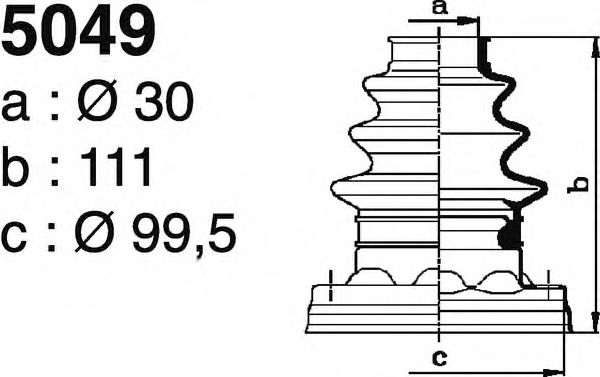 Комплект пылника, приводной вал DEPA 5049