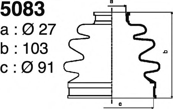 Комплект пылника, приводной вал DEPA 5083
