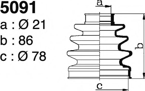 Комплект пылника, приводной вал DEPA 5091