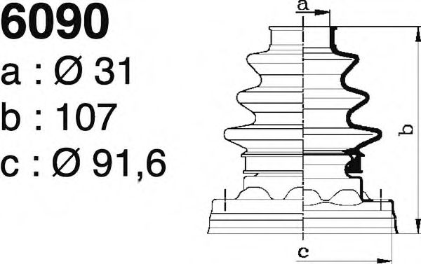 Комплект пылника, приводной вал DEPA 6090