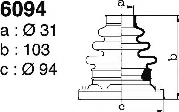 Комплект пылника, приводной вал DEPA 6094
