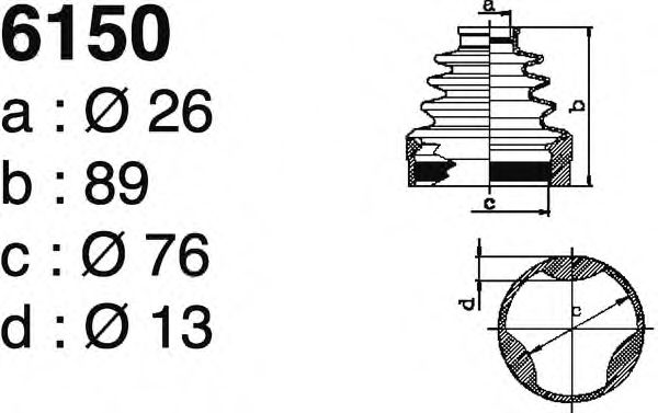 Комплект пылника, приводной вал DEPA 6150