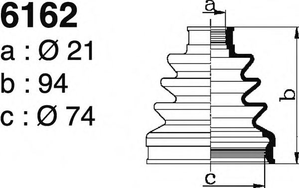 Комплект пылника, приводной вал DEPA 6162