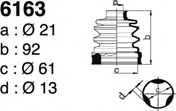 Комплект пылника, приводной вал DEPA 6163
